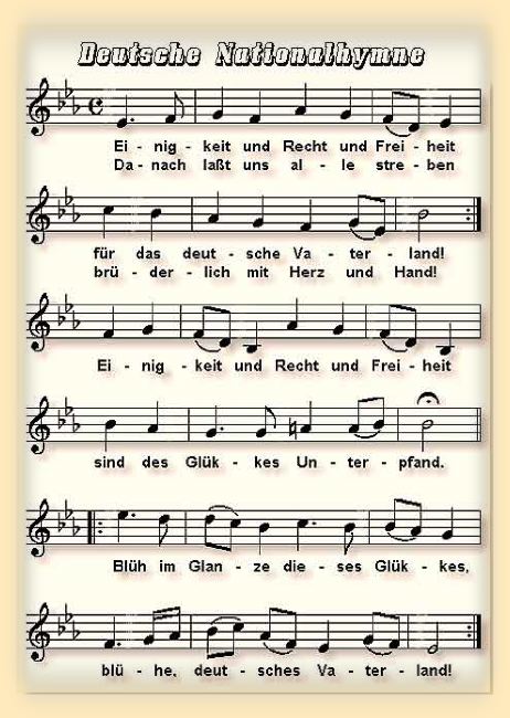 Noten Nationalhymne