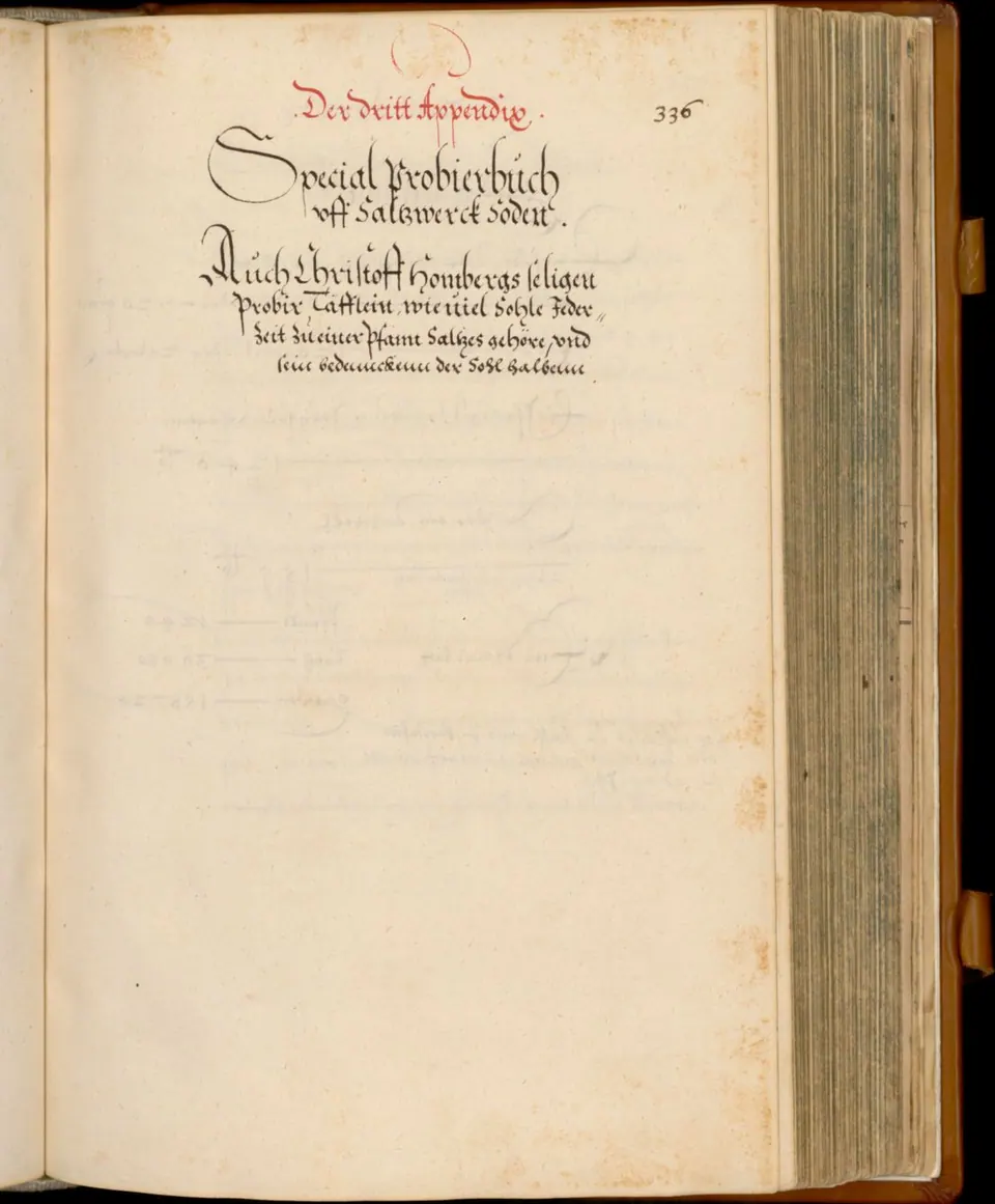 Der dritte Appendix: das Probierbuch für das Salzwerk Sooden