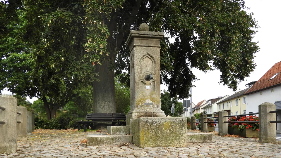 Der Zimmersbrunnen mit der Linde vor dem Steintor